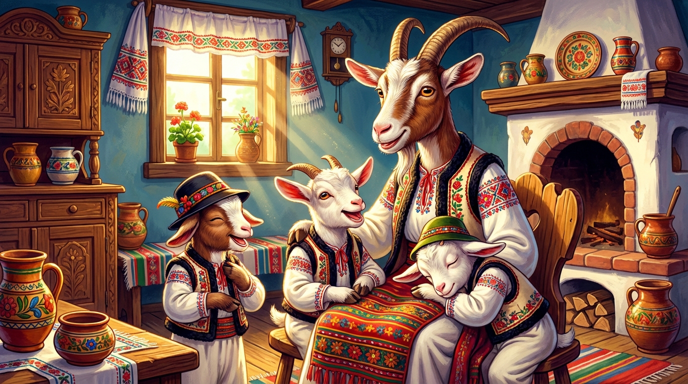 descoperă povestea caprei cu trei iezi și lecțiile importante pentru copii despre curaj, încredere și prudență, perfectă pentru educația celor mici.