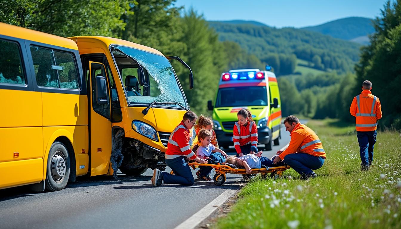 accident grav în dâmbovița implicând un microbuz școlar; patru copii au fost internați în spital pentru tratament.