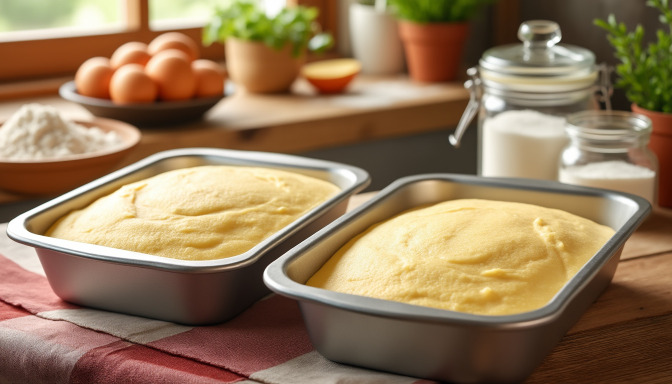 rețetă de chec pufos cu două tăvi, perfect pentru un desert delicios și aromat, ușor de preparat acasă.